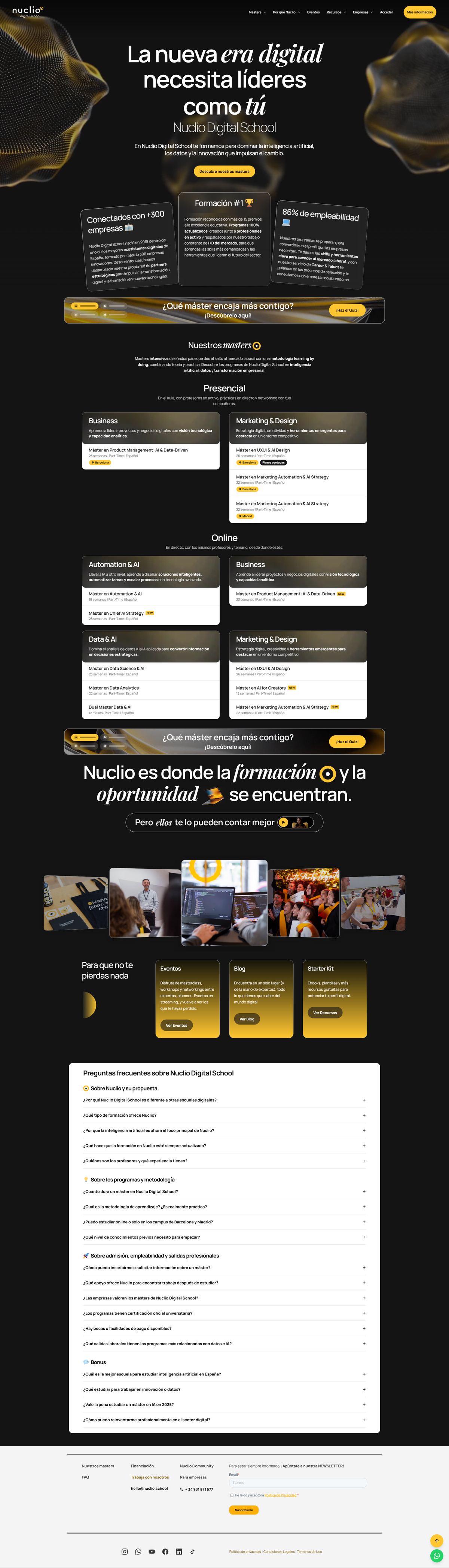 Web de Nuclio Digital School completa