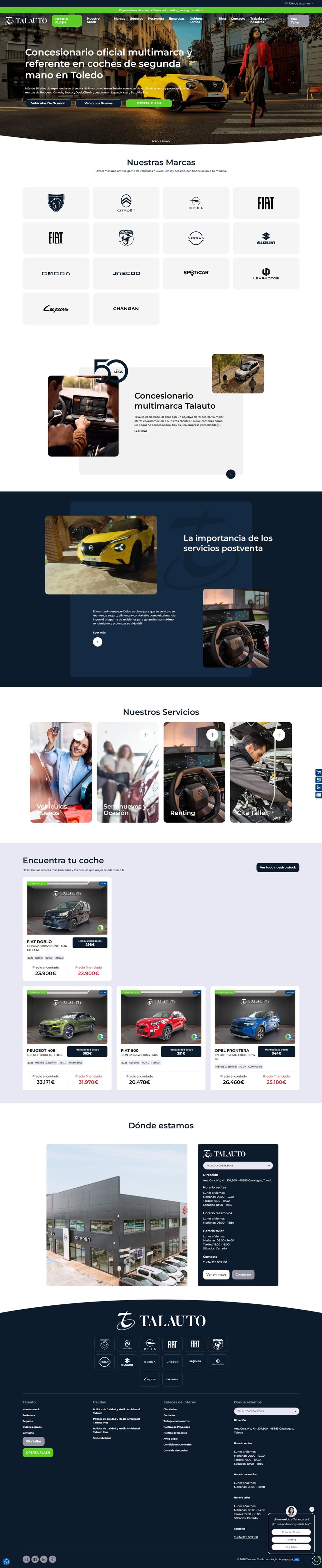 Web de Talauto en escritorio